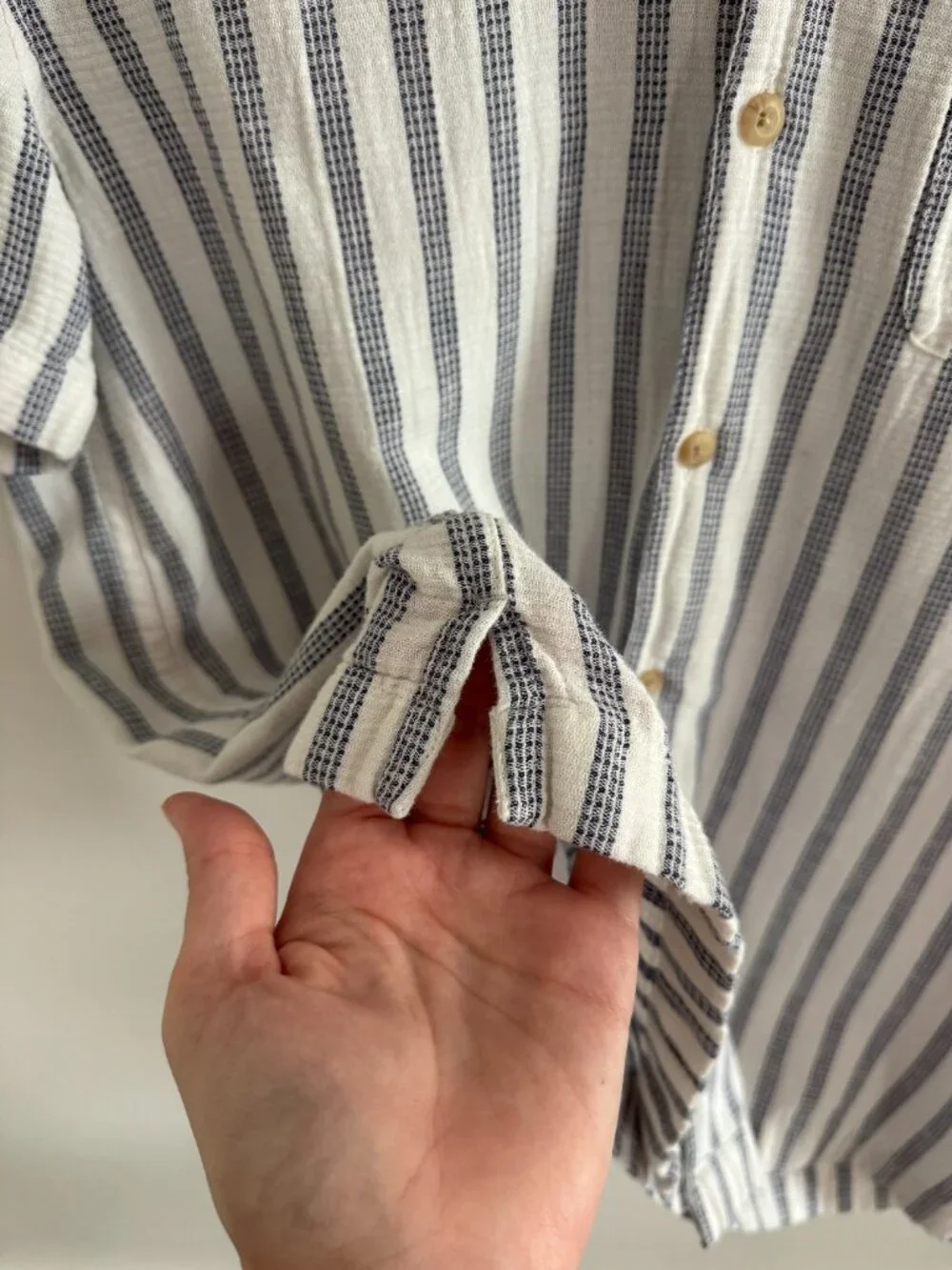 Men's J.Crew Stripe Button Down Tee Short L